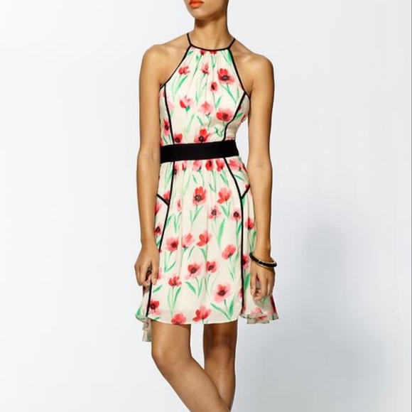 Milly Gillian Gathered Dress Pink Floral Women's Size 4 - Picture 1 of 7